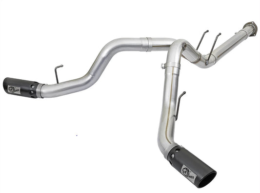 aFe ATLAS 4in DPF-Back Alum Steel Exhaust w/ Black Tip | Ford Diesel Trucks V8-6.7L (17) (49-03092-B)