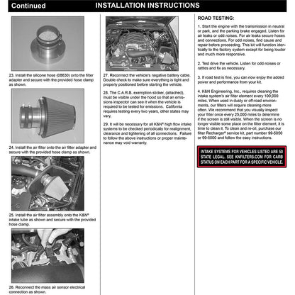 K&N Engineering Performance Intake Kit: Ford Mustang GT V8-4.6L 2005