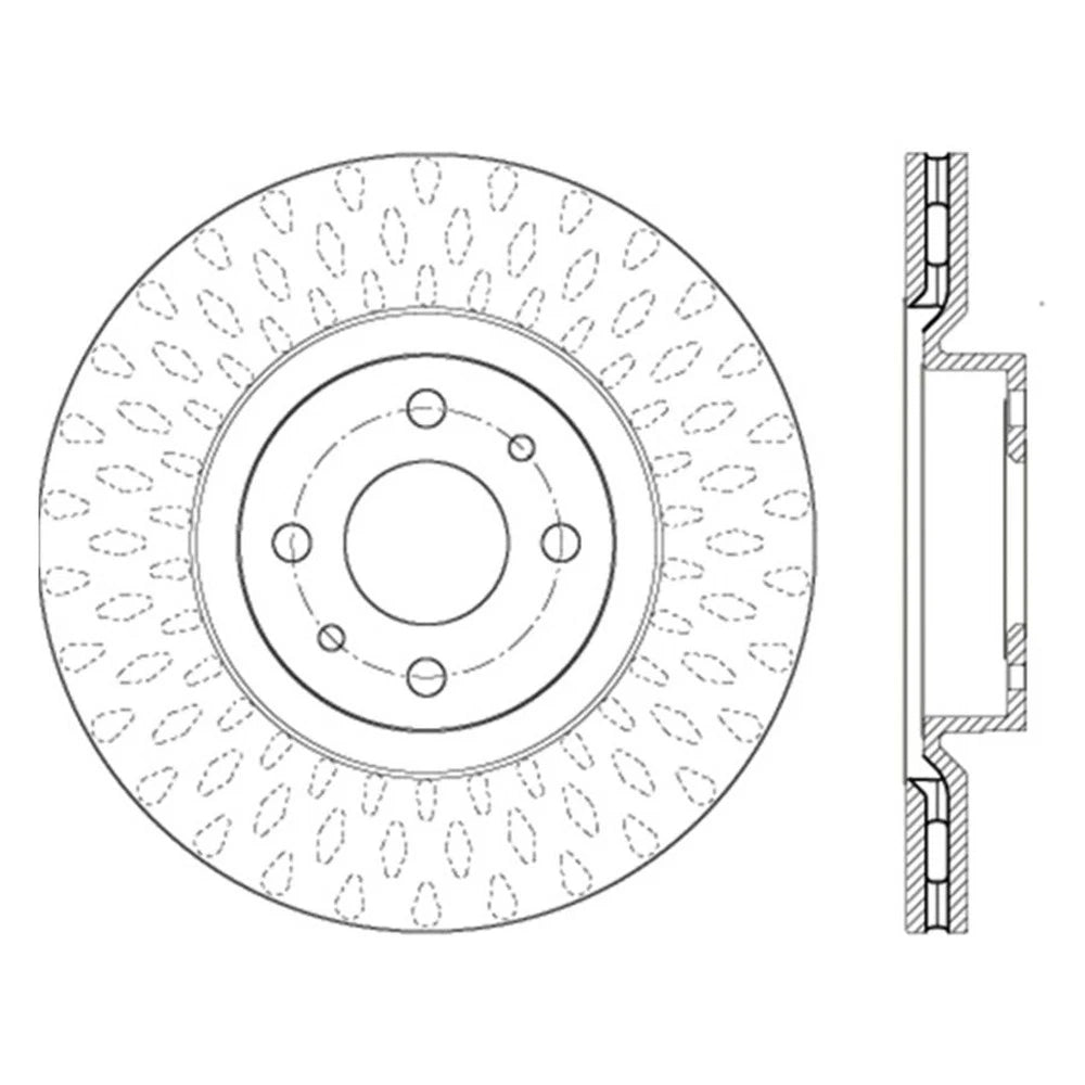 StopTech 127.04004L Front Left Drilled Slotted Brake Rotor for 2012-19 Fiat 500