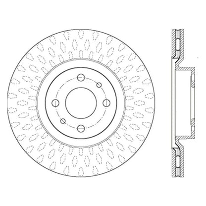 StopTech 127.04004L Front Left Drilled Slotted Brake Rotor for 2012-19 Fiat 500