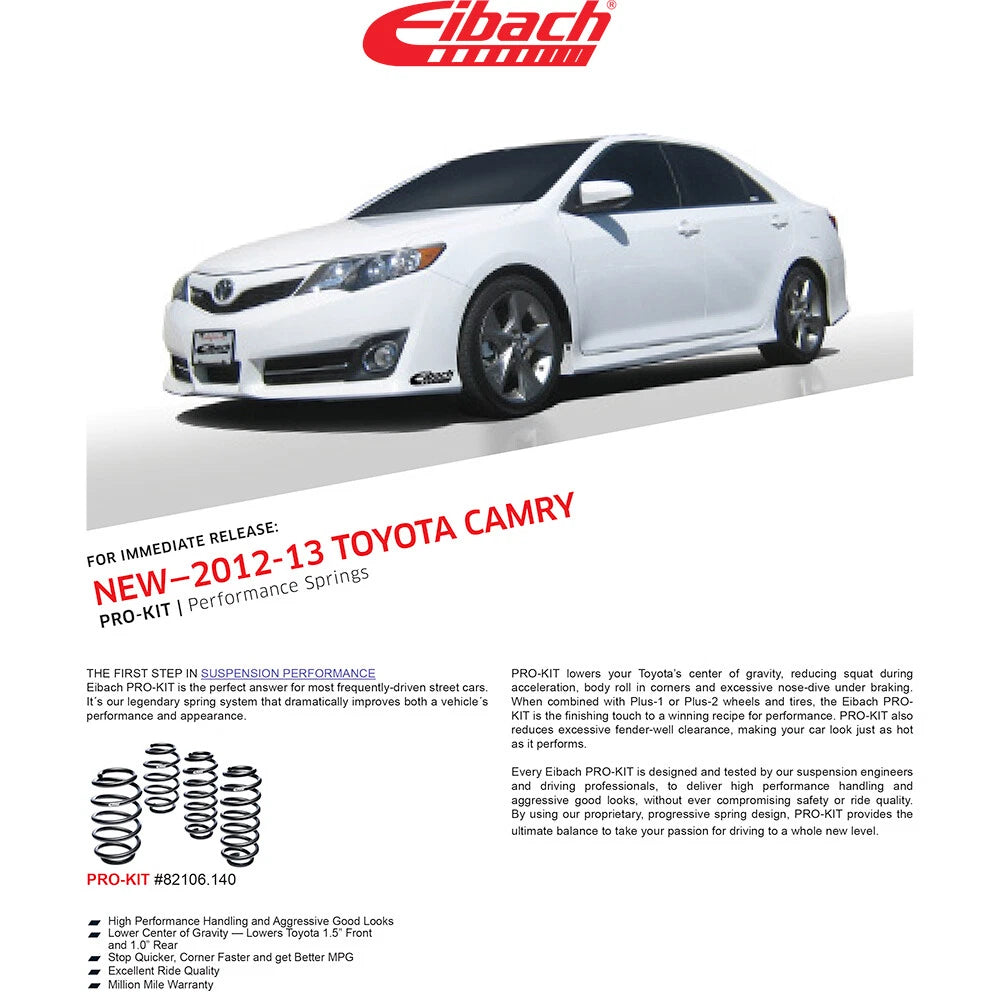 Eibach Pro-Kit Performance Springs | 2012-2017 Toyota Camry (82106.140)