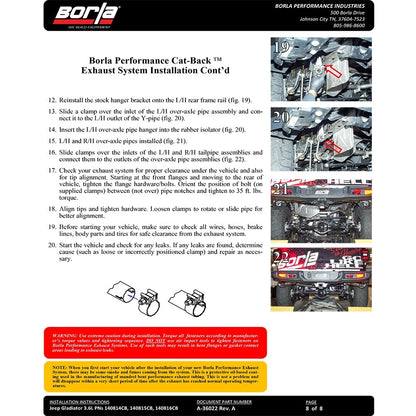 Borla Cat-Back Exhaust System - S-Type | 2020-2020 Jeep Gladiator 3.6L (140814CB)