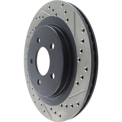 StopTech 127.61087L Rear Left Drilled Disc Brake Rotor for 2005-14 Ford Mustang