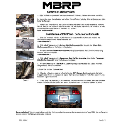 MBRP 2.5in Dual Mufflers Axle-Back | Ford Mustang GT 05-10 (S7200AL)