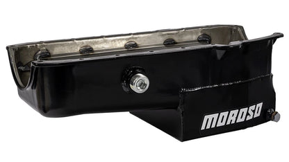 Moroso Pre-80 Chevrolet Small Block (w/1in Inspection Bung) Wet Sump 7qt 7.5in Steel Oil Pan