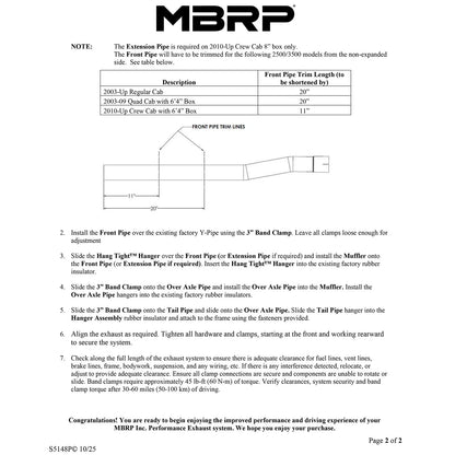 MBRP 3in Cat-Back Single Side Exit Exhaust | Ram 2500/3500 Hemi 5.7L (03-13) (S5148P)