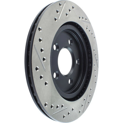 StopTech 127.61087L Rear Left Drilled Disc Brake Rotor for 2005-14 Ford Mustang