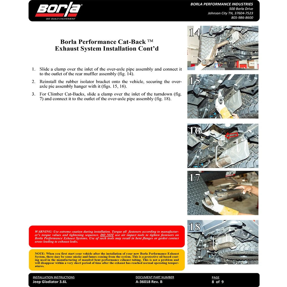 Borla Cat-Back Exhaust System - ATAK | 2020-2020 Jeep Gladiator 3.6L (140810)