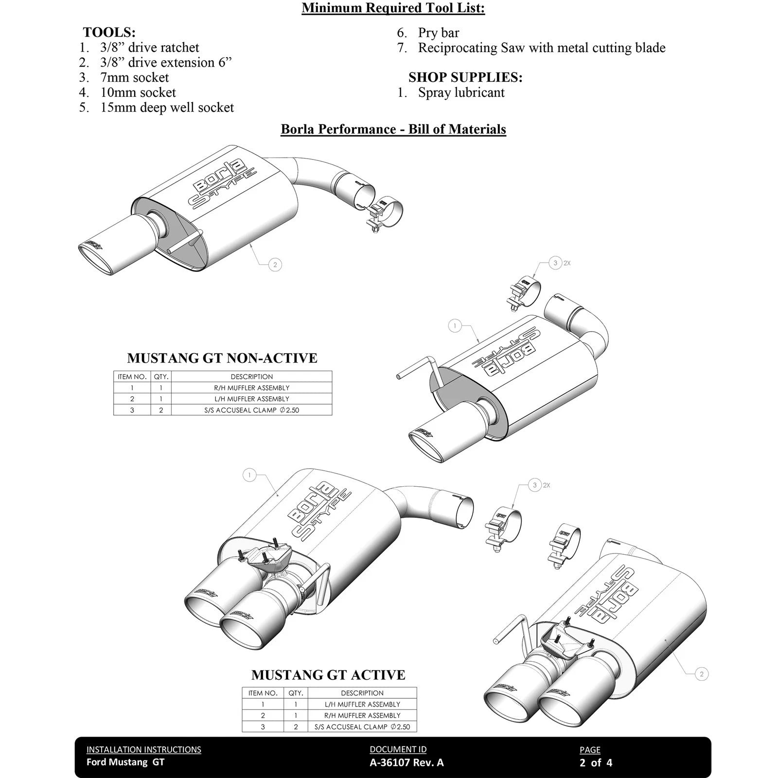 Borla ATAK Axle-Back Exhaust | Ford Mustang GT 5.0L (20-26) (11984)