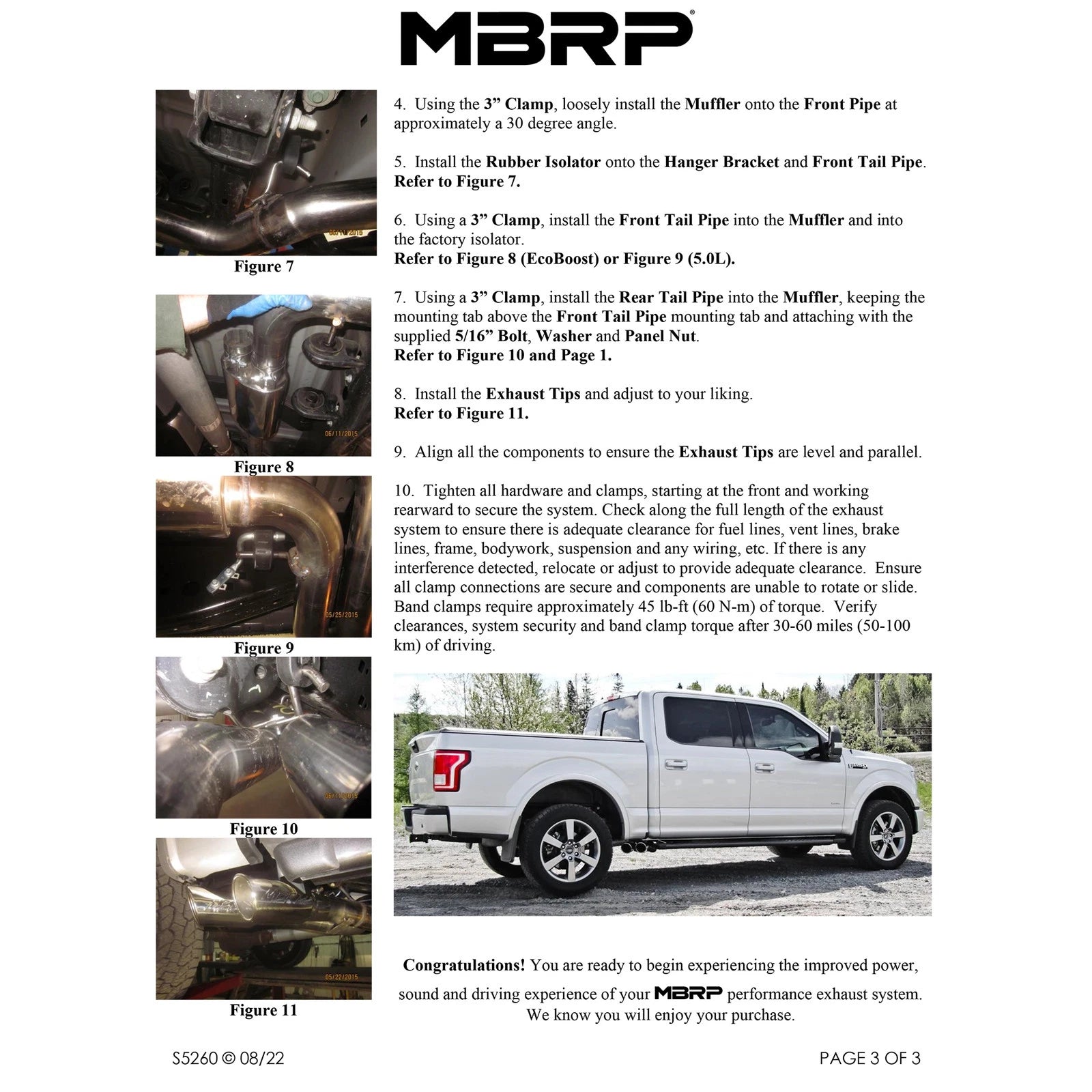 MBRP 3in Cat-Back Pre-Axle D&S Single Side Exhaust | Ford F-150 15-20 (S5260BLK) (S5260BLK)