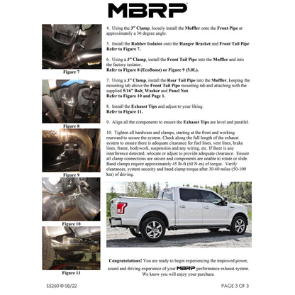 MBRP 3in Cat-Back Pre-Axle D&S Single Side Exhaust | Ford F-150 15-20 (S5260BLK) (S5260BLK)