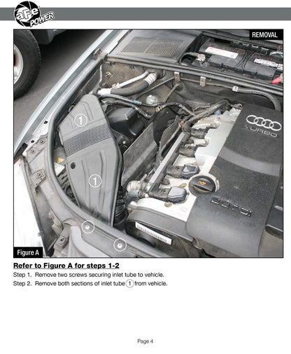aFe Magnum FORCE Stage-2 Cold Air Intake System w/ Pro 5R Filter | Audi A4 2.0T (06-08) (54-11722)