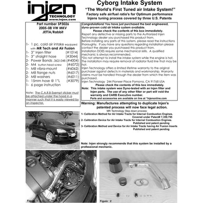 Injen Polished Cold Air Intake System | VW MKV Jetta/Rabbit 2.5L 5-Cyl (05-07) (SP3026P)