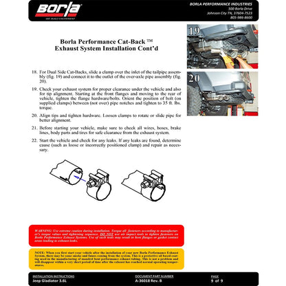 Borla Cat-Back Exhaust System - ATAK | 2020-2020 Jeep Gladiator 3.6L (140810)