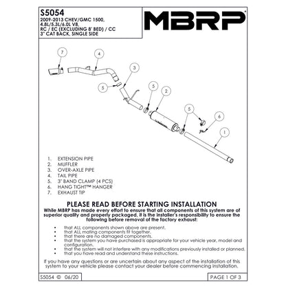 MBRP 3in Aluminum Cat-Back Single Side Exit Exhaust | Chevy Silverado 1500 09 (S5054AL)