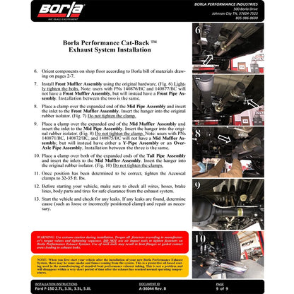 Borla 3" Dual Side Exit Cat-Back | Ford F-150 (21) 2.7L/3.5L | CC SB EC STB Lari/King R/Platinum/LTD 3/2.25 DSE CB AK BLK CHR Tips (140872BC)