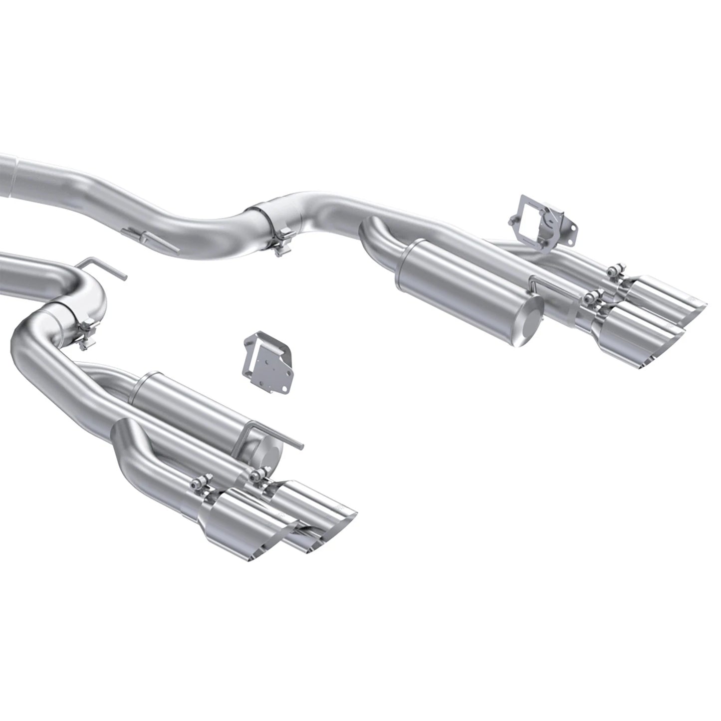 MBRP 2024+ Ford Mustang 5.0L Alum. SS 3in Cat-Back Dual Split Exhaust w/ Quad Tips (Valve Delete) | Ford Mustang (S7282AL)