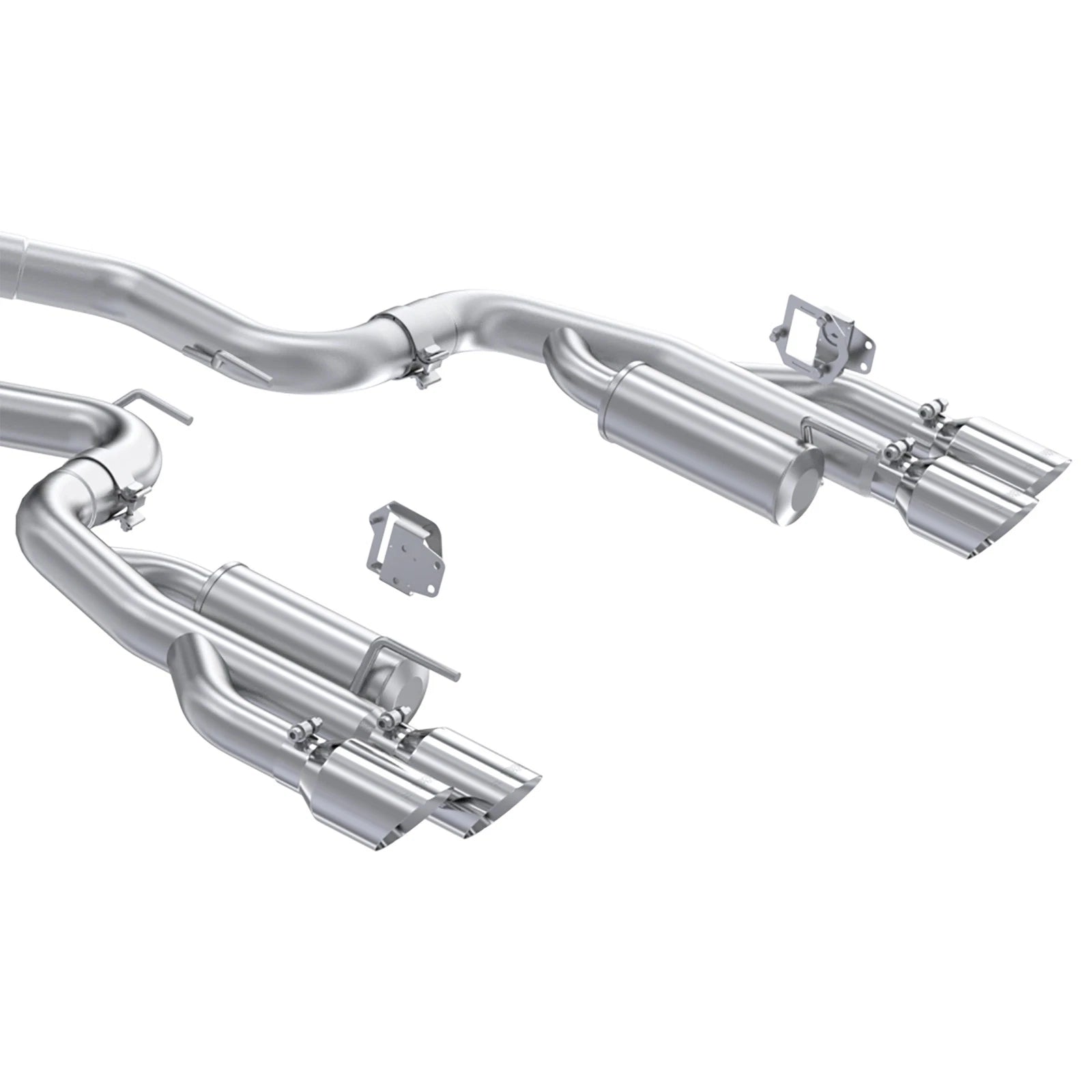 MBRP 2024+ Ford Mustang 5.0L Alum. SS 3in Cat-Back Dual Split Exhaust w/ Quad Tips (Valve Delete) | Ford Mustang (S7282AL)