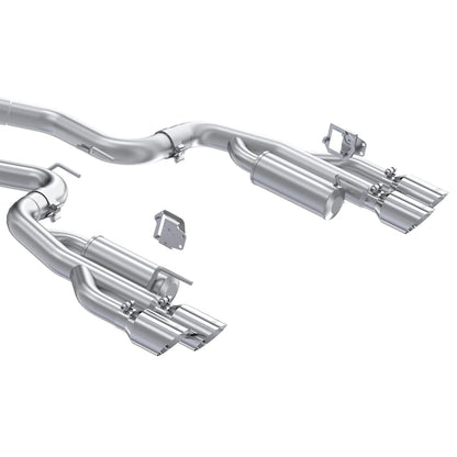 MBRP 2024+ Ford Mustang 5.0L Alum. SS 3in Cat-Back Dual Split Exhaust w/ Quad Tips (Valve Delete) | Ford Mustang (S7282AL)