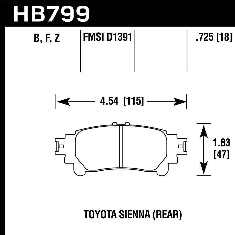 Hawk Performance Rear Brake Pads | Toyota Highlander (2014–2016) (HB799F.597)