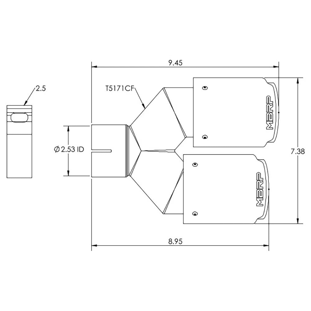 MBRP Dual Wall Angle Cut Dual 3.5-Inch Outlet | Universal (T5171CF)