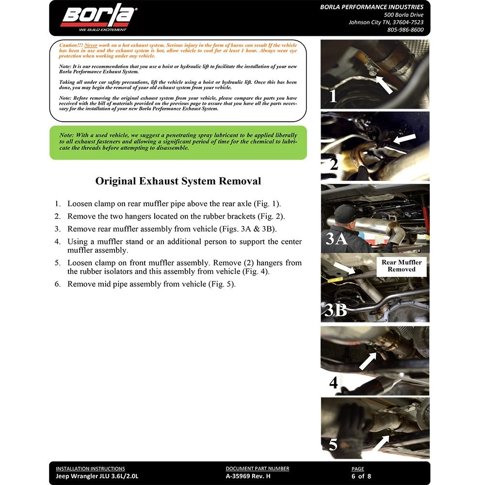 Borla Cat-Back Exhaust System - Touring | 2018-2020 Jeep Wrangler 4 Door 3.6L (140828)
