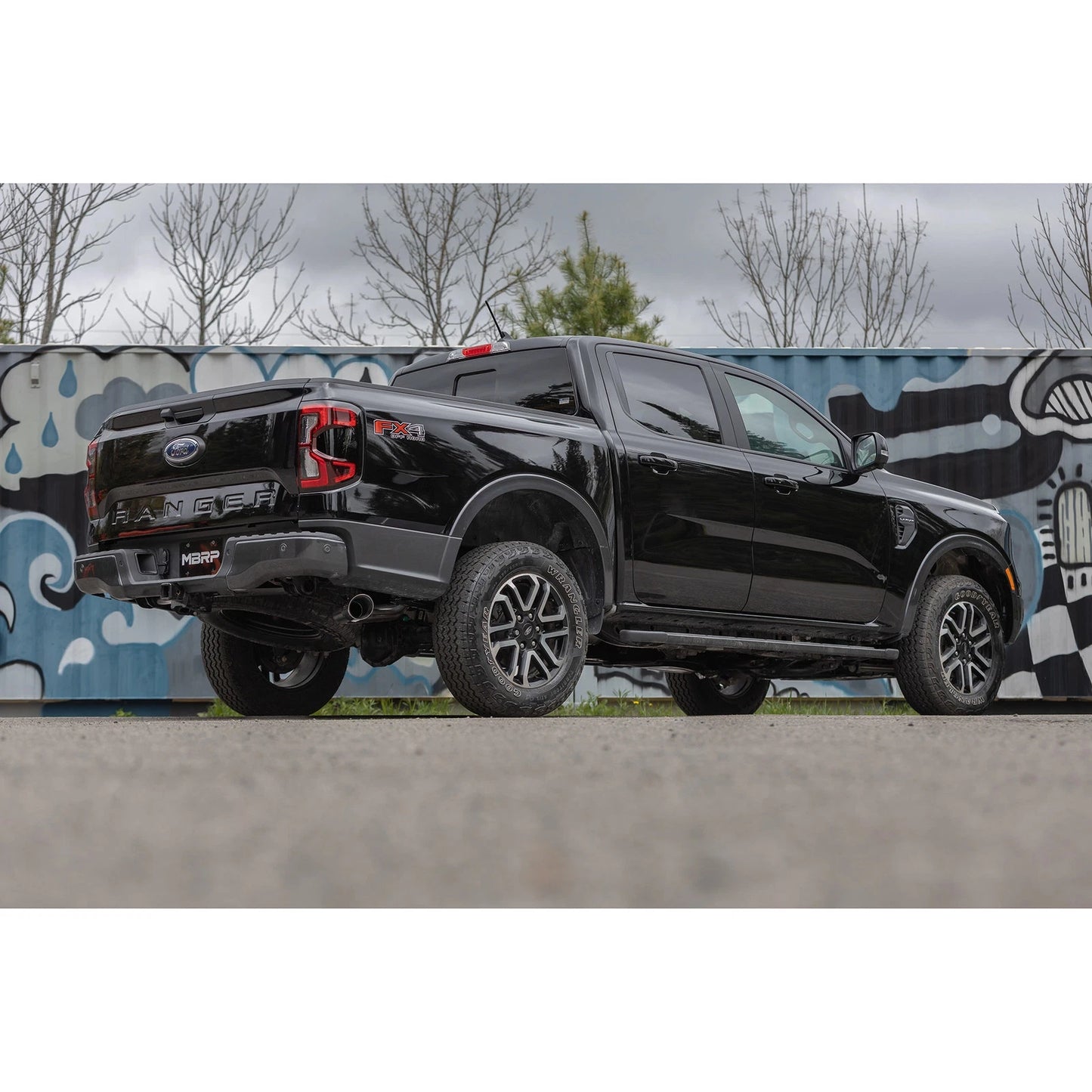 MBRP 3in Black-Coated Aluminum Steel Single Side Outlet Cat Back Exhaust | Ford Ranger (24) (S5269BLK)