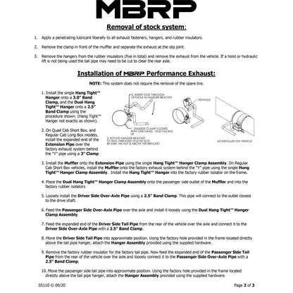 MBRP 3in Cat-Back D&S Exhaust w/ 2.5in Dual Side Exit | Dodge Ram 1500 Hemi 5.7L (03) (S5110AL)