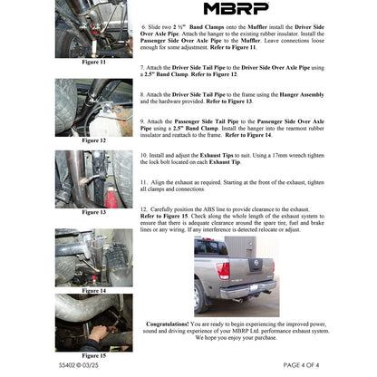 MBRP 2.5in. Cat-Back Dual Split Rear Exit Exhaust | Nissan Titan 5.6L EC/CC (04-09) (S5402409)