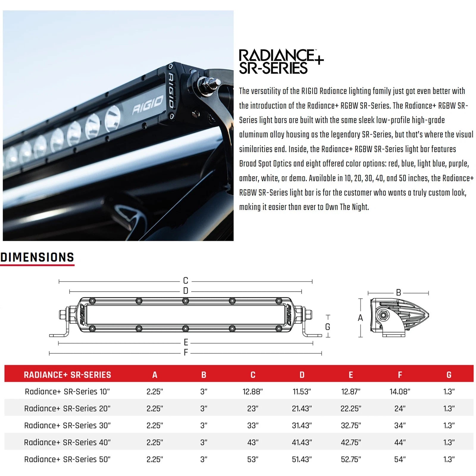 Rigid Industries Rigid Radiance Plus SR-Series LED Light - 30in / RGBW Backlight (RIG230603)