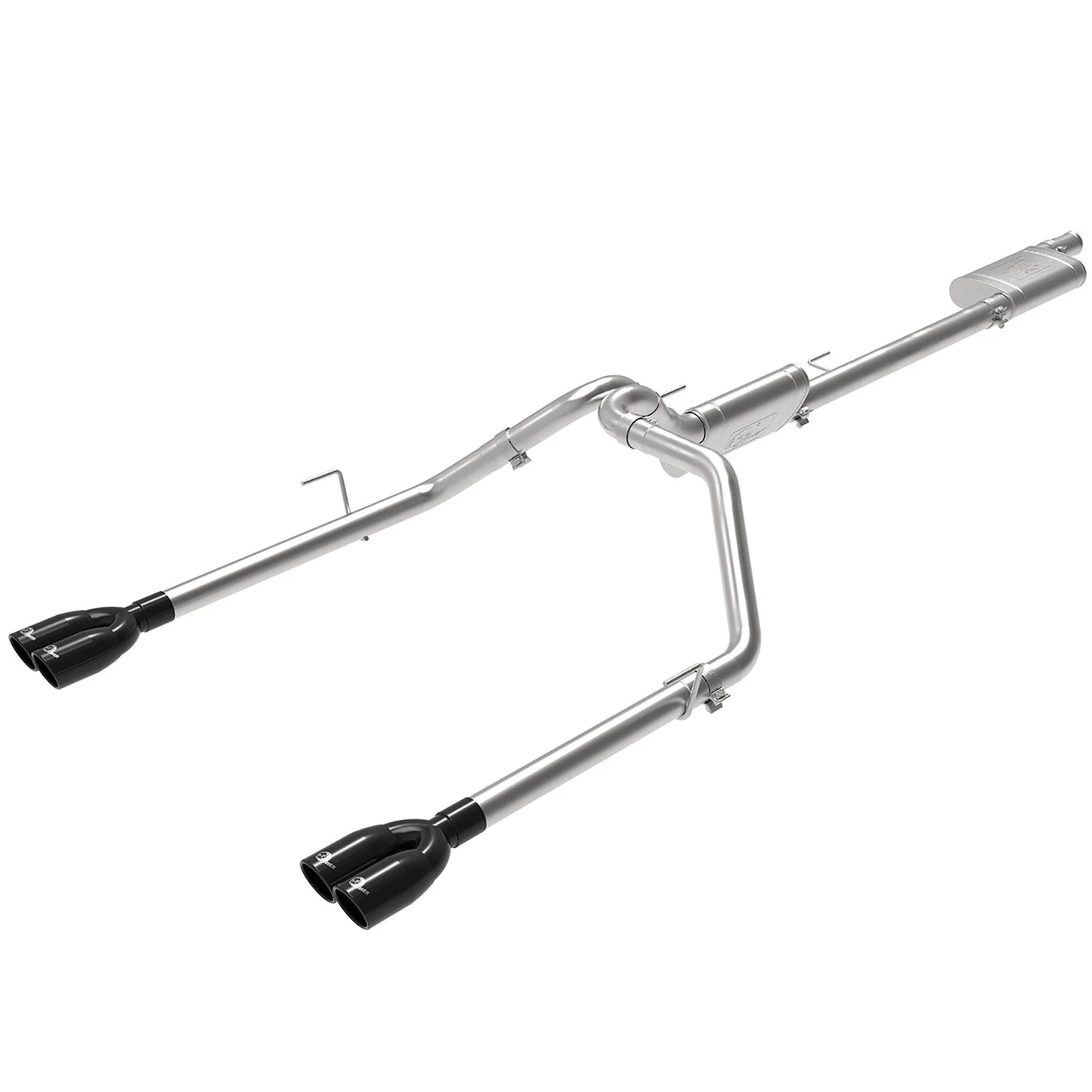 aFe Vulcan 3-3in-2-1/2in SS Cat-Back w/ Black Tips | Jeep Gladiator V6-3.6L (49-38084-B)