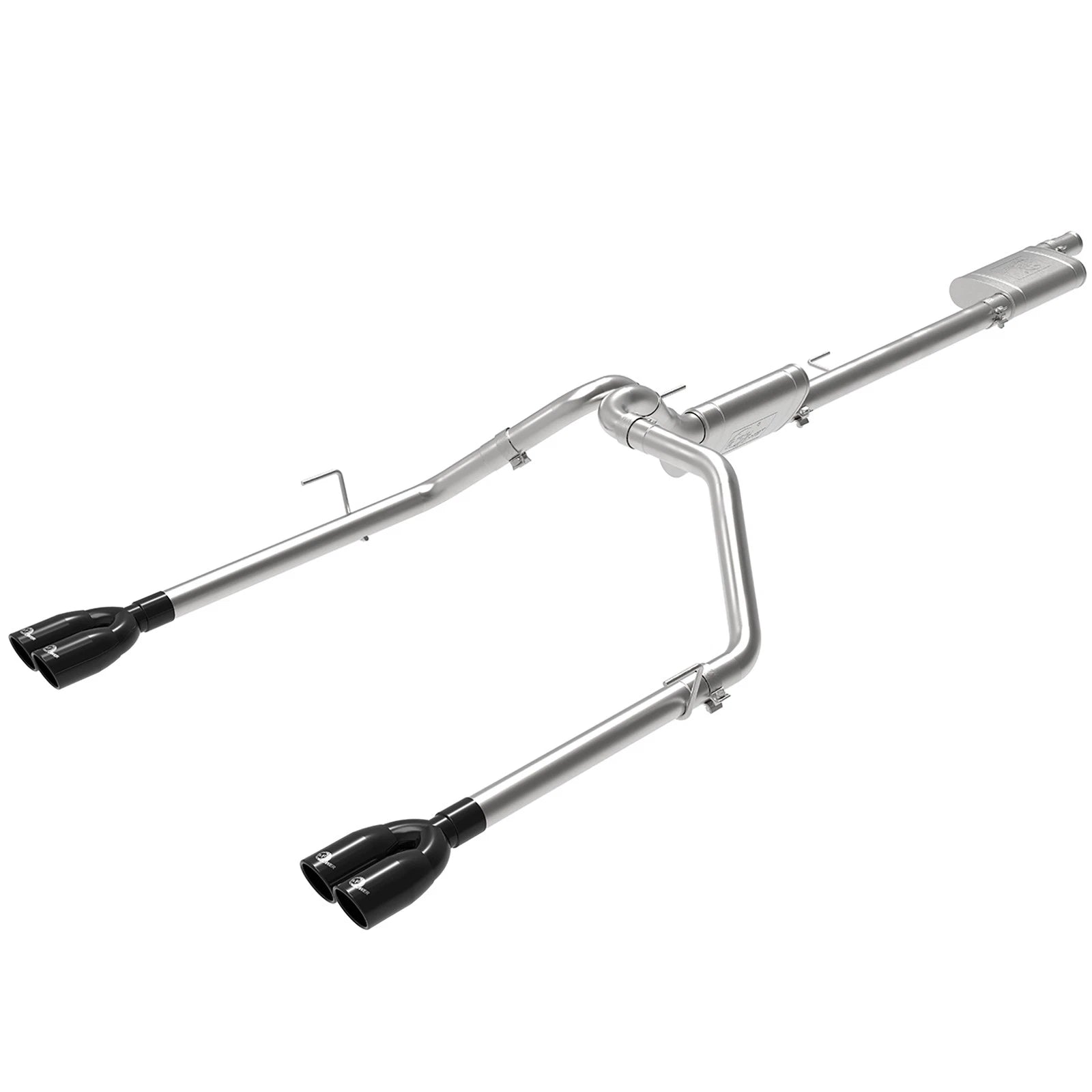 aFe Vulcan 3-3in-2-1/2in SS Cat-Back w/ Black Tips | Jeep Gladiator V6-3.6L (49-38084-B)