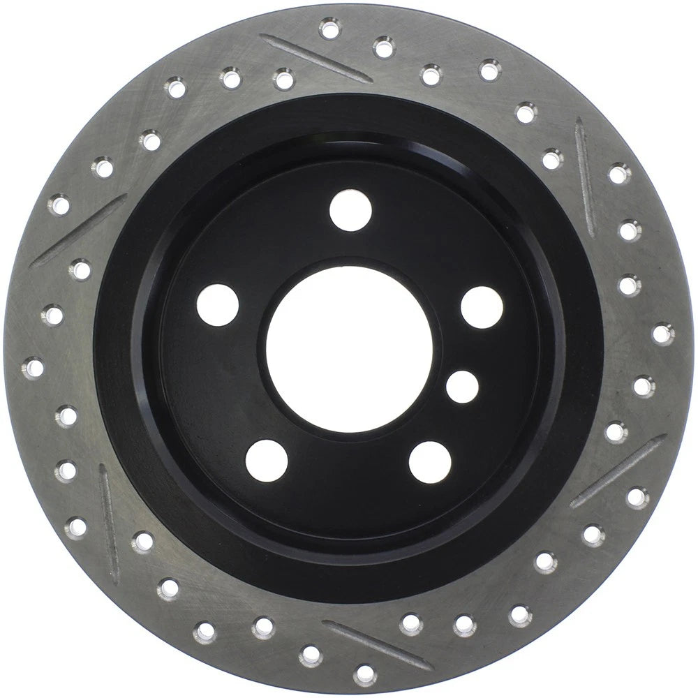 StopTech 127.34159R Rear Right Drilled Disc Brake Rotor for 2014-19 Mini Cooper