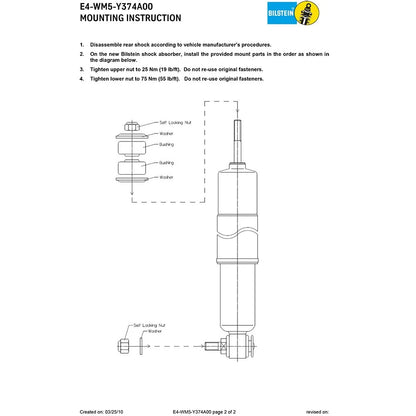 Bilstein B6 Performance Suspension Shock Absorber for 1975-1982 Mercury Marquis