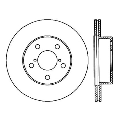 Stoptech Power Slot Rear Slotted Brake Rotor | 2005-2007 Subaru WRX STI (126.47023SL)