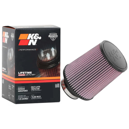 K&N RU-5100 Universal Round Tapered Performance Washable Air Filter for Intake