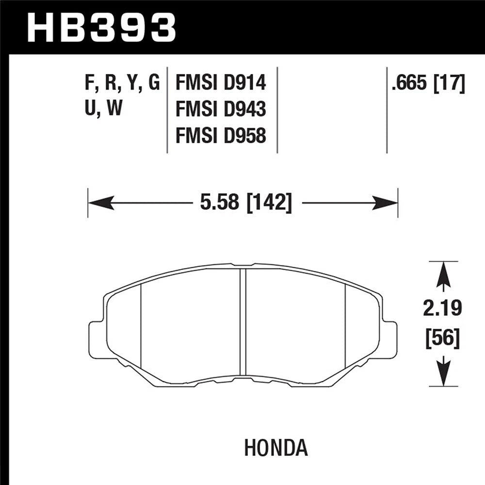 Hawk Performance HPS Front Brake Pads | Multiple Fitments (HB393F.665)