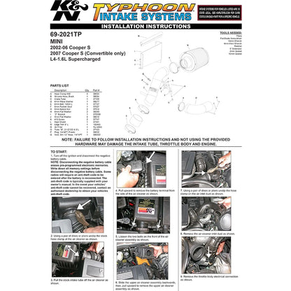 K&N Polished Typhoon Short Ram Intake | 2002-2007 Mini Cooper S (69-2021TP)