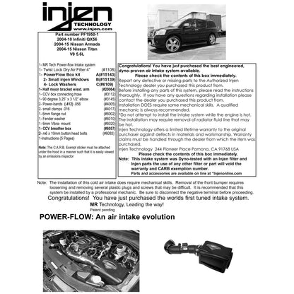 Injen Polished Power-Flow CAI w/ Power Box | Infiniti QX56 / Armada / Titan V8 (04-12) (PF1950-1P)