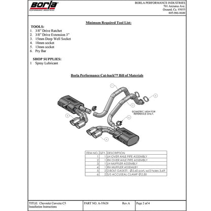 Borla Cat-Back Exhaust System - ATAK | 1997-2004 Chevrolet Corvette 5.7L (140428)