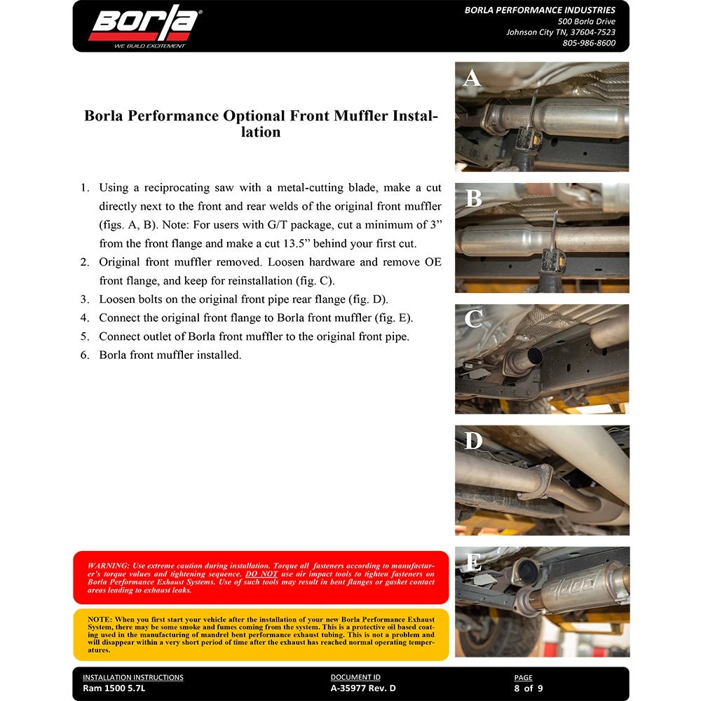 Borla Cat-Back Exhaust System - Touring | Multiple Fitments (140758)