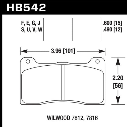 Hawk Performance 15mm HPS Brake Pads (HB542F.490)