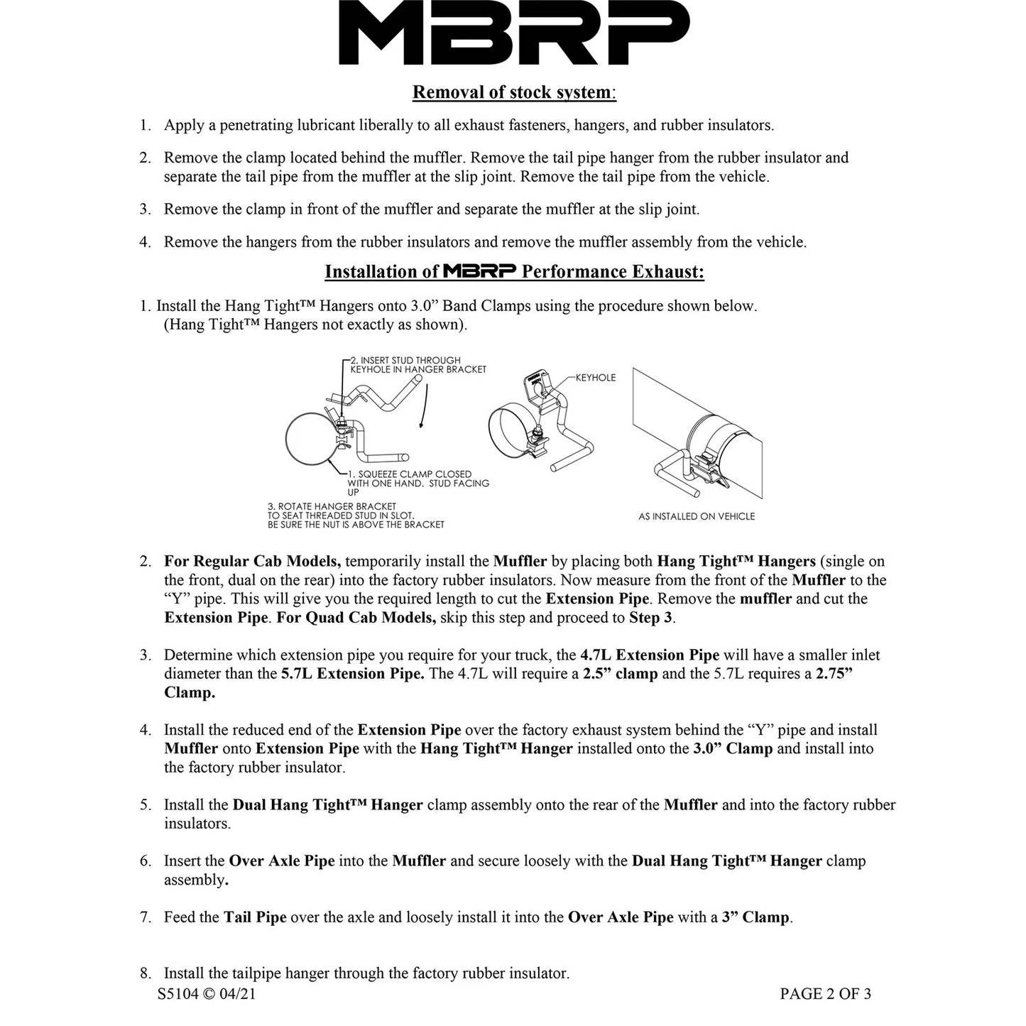 MBRP 3in Cat-Back Aluminum Exhaust | Dodge Ram 1500 5.7L HEMI (04-05) (S5104AL)