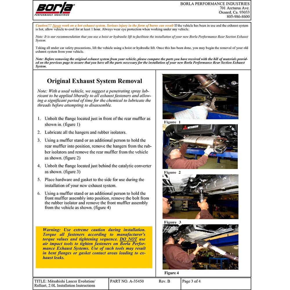 Borla S-Type Cat Back Exhaust System | 2009-2015 Mitsubishi Lancer Ralliart (140334)