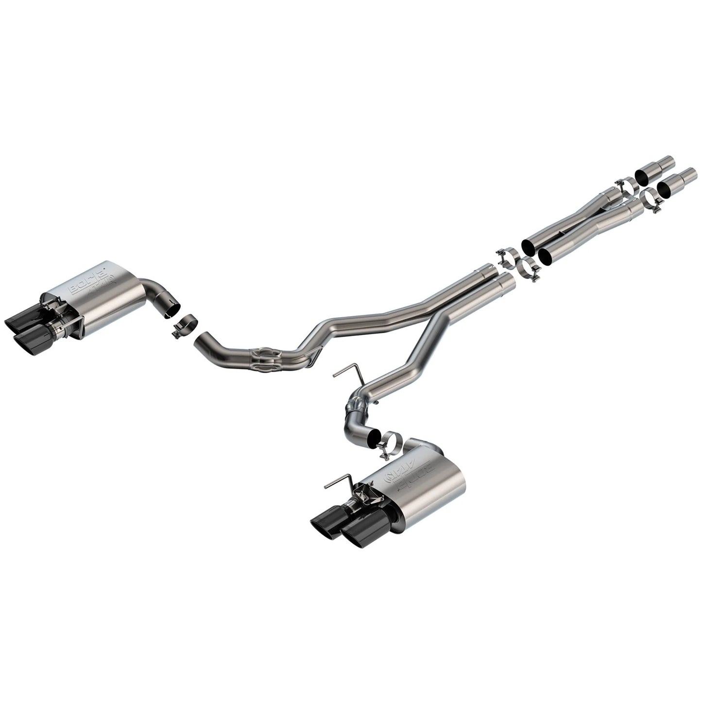 Borla 2024 Ford Mustang GT 5.0L V8 w/ Active Exhaust ATAK Cat-Back Exhaust System - Black Chrome | Ford Mustang GT (24) (BC)
