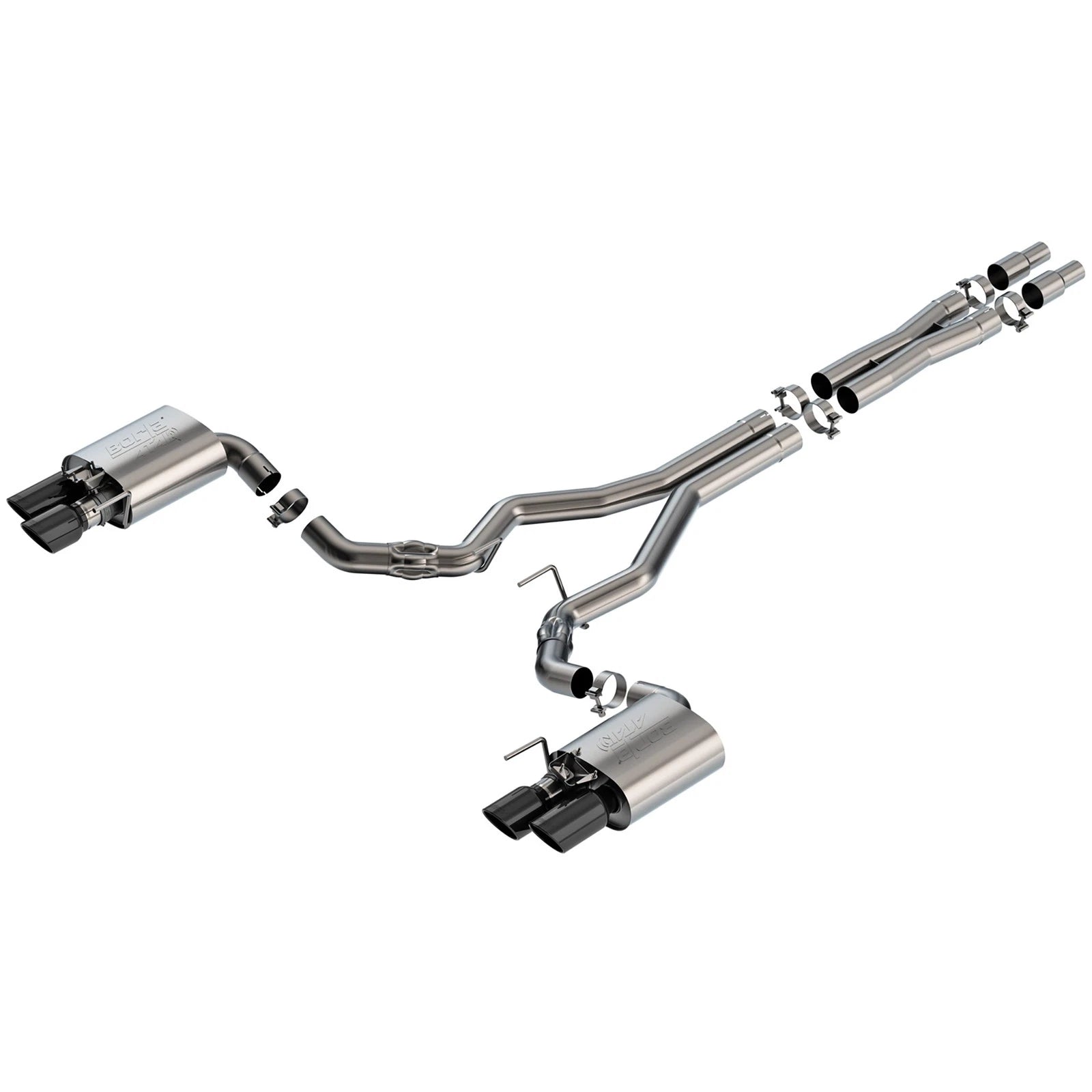 Borla 2024 Ford Mustang GT 5.0L V8 w/ Active Exhaust ATAK Cat-Back Exhaust System - Black Chrome | Ford Mustang GT (24) (BC)