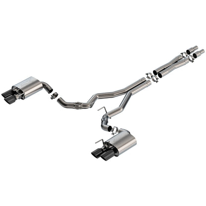Borla 2024 Ford Mustang GT 5.0L V8 w/ Active Exhaust ATAK Cat-Back Exhaust System - Black Chrome | Ford Mustang GT (24) (BC)
