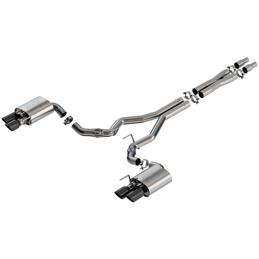 Borla 2024 Ford Mustang GT 5.0L V8 w/ Active Exhaust ATAK Cat-Back Exhaust System - Black Chrome | Ford Mustang GT (24) (BC)