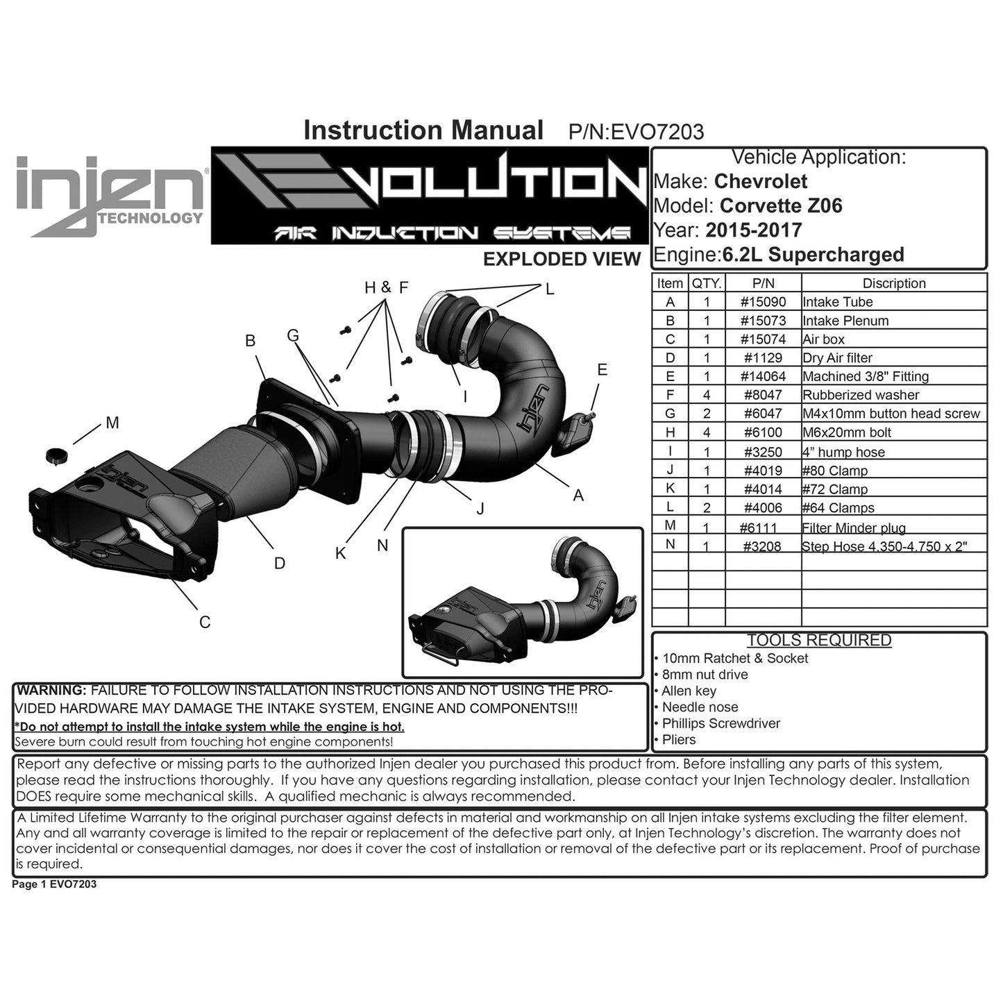 Injen Evolution Intake | Chevrolet Corvette Z06 (15-19) (EVO7203)