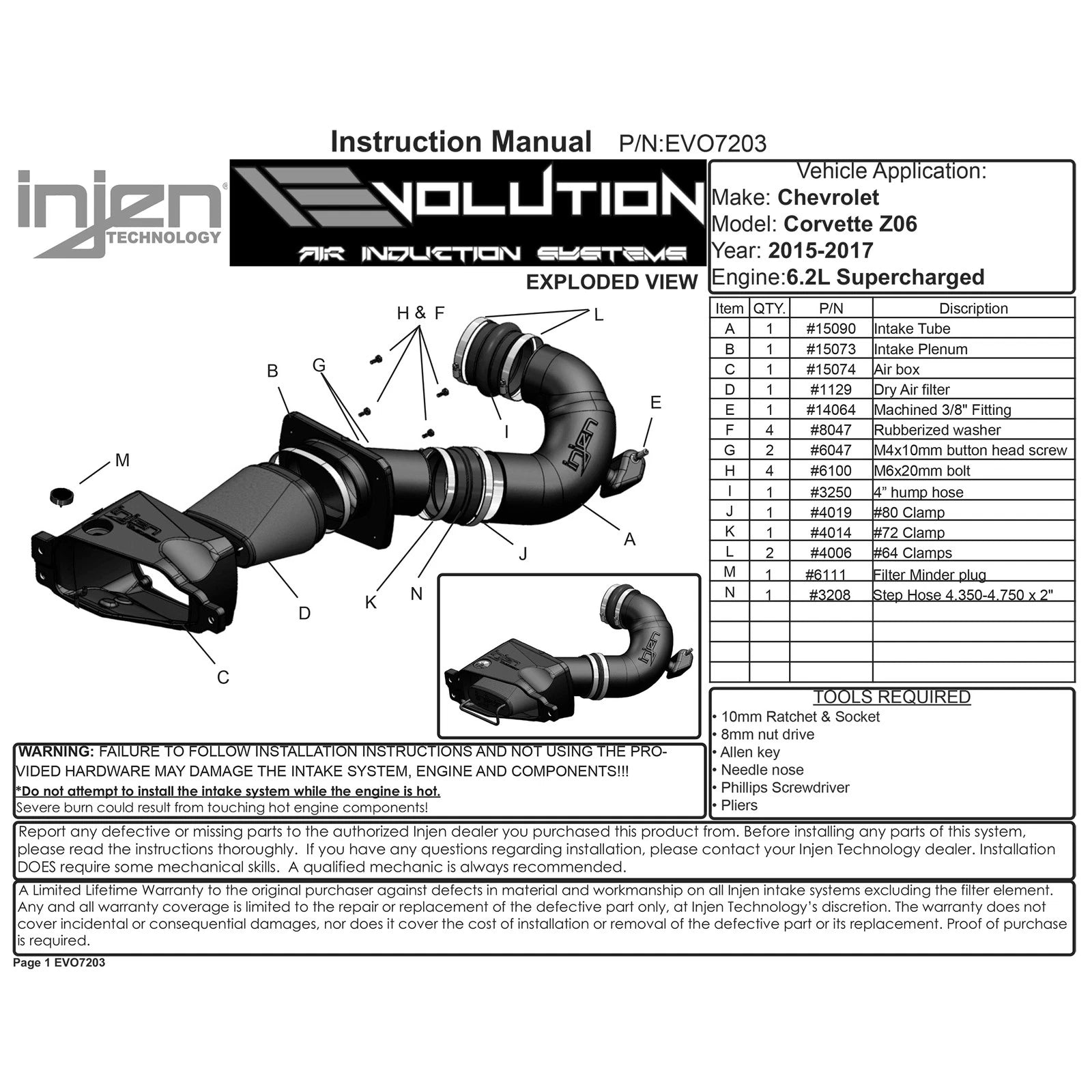 Injen Evolution Intake | Chevrolet Corvette Z06 (15-19) (EVO7203)